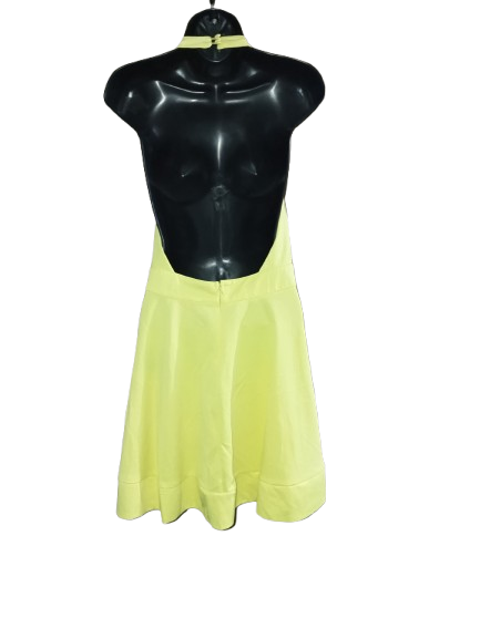 Yellow Halter Racer Dress - M