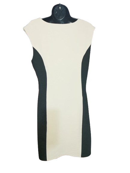 Beige & Black Sleeveless ILE New York Cocktail Dress - M (10)