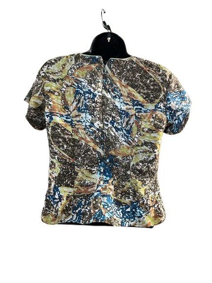Multicoloured Abstract Print Square Neckline Top - M