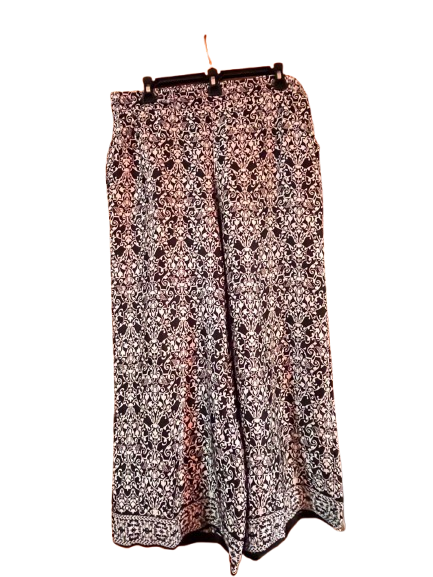 Black & White Flower Print Pants- L
