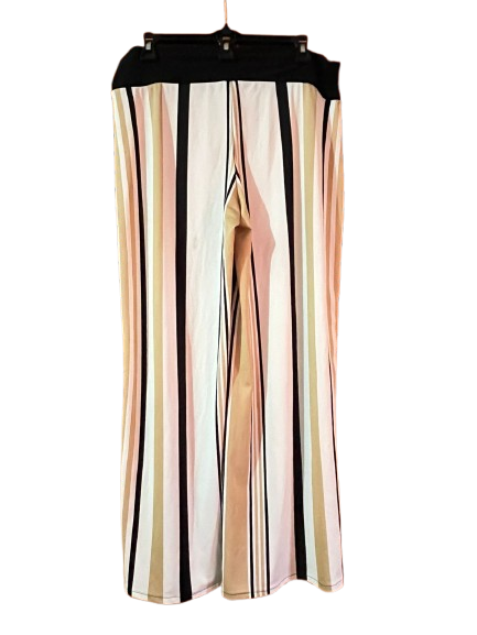 Black, Brown, White Stripe Pants-L