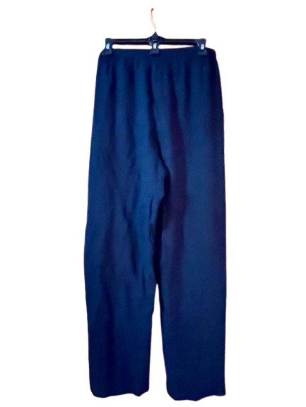 Black Elastic-Waist Pants-L