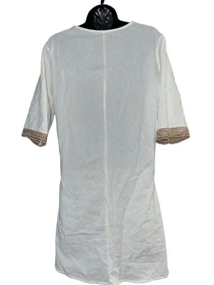 White Mid Sleeve Dress - M
