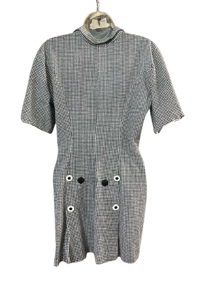 Black and White Plaid Dress - M