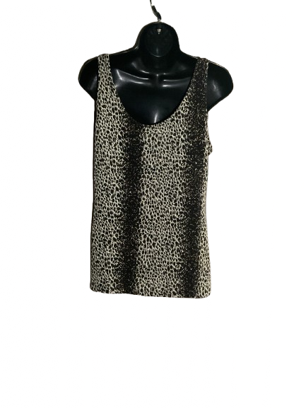 Black and Gold Glitter Sleeveless Top - L