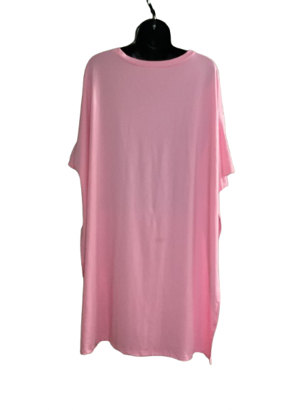 Pink Short Sleeve V neck Top - 2X