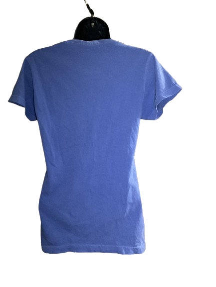 Blue Short sleeve V neck Top - S