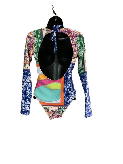 Multicolored Abstract Print Body/Bathingsuit - M