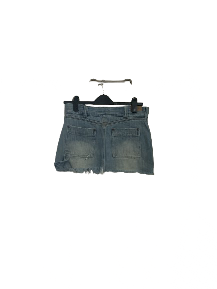 Blue Light Wash Drydock Mini Denim Skirt - S