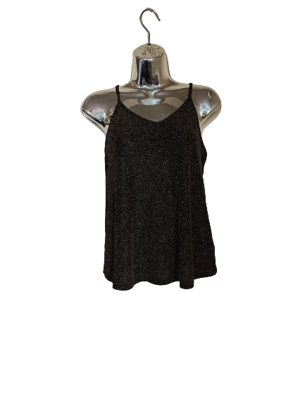 Black & Gold Textured Tank Top - S