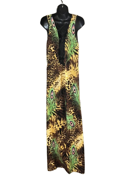 Multicoloured Sleeveless Maxi Dress-S