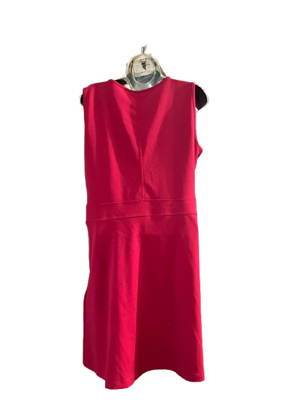 Red V-Neck Dress-L