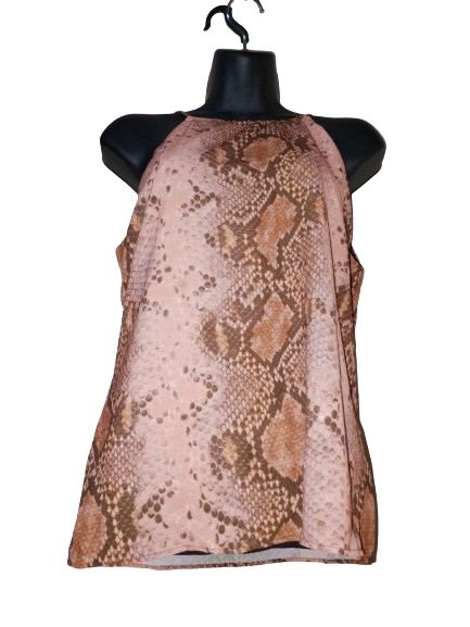 Brown Drew Sleeveless Halter Top- S