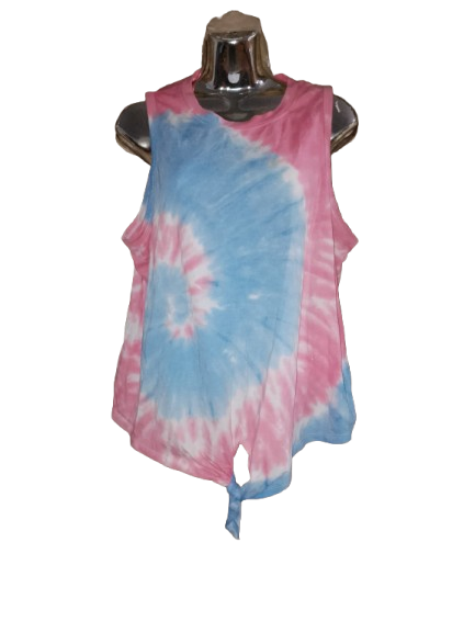 Blue & Pink Tie-Dye Sleeveless Top - XL