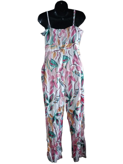 Multicoloured Floral Print Spaghetti Strap Jumpsuit - M (8)