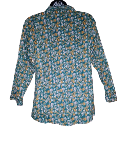 Green Floral Print Long Sleeve Shirt - XL (runs small)