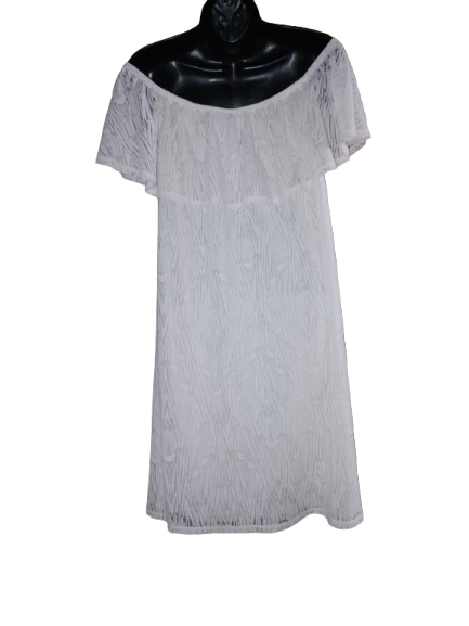 White Off-the-Shoulder Dress - L
