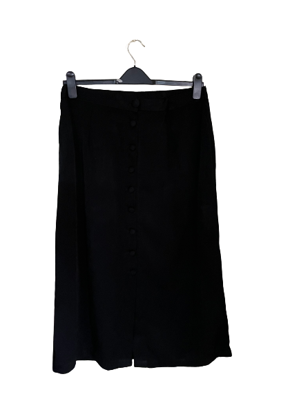 Black Button-Up Skirt - L