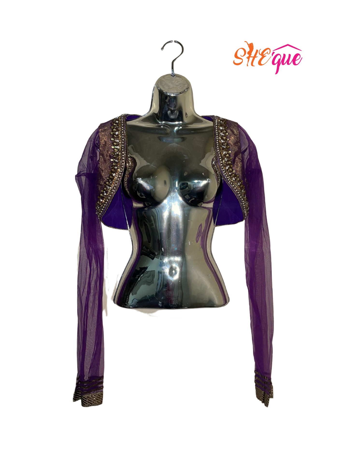 Purple &amp; Gold Crop Jacket and Shawl - S/M