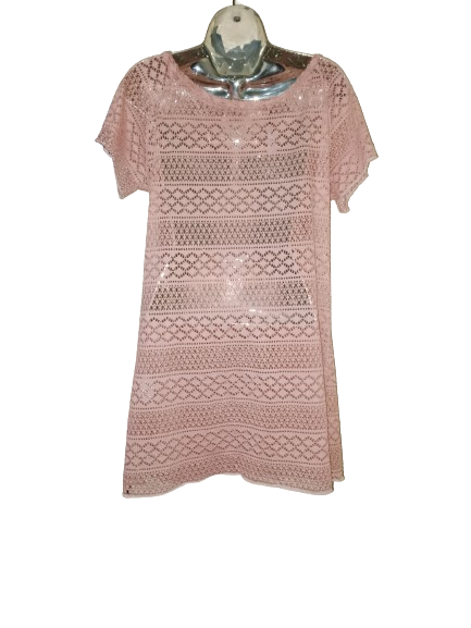 Peach Open Knit Dress - M