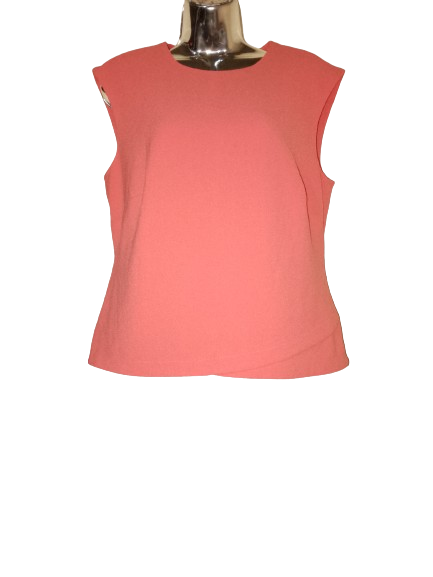 Orange Sleeveless Textured Madeleine Top - L