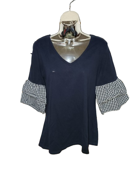 Navy Blue 3/4 Sleeve Top - M