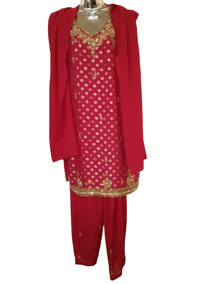 Red & Gold Shalwar - XL