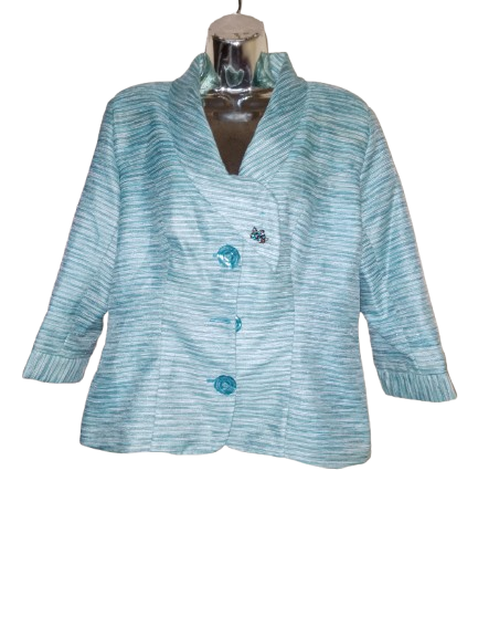 Aqual & White Textured Jacket - XL