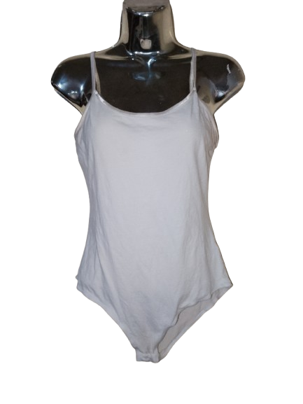 White 'Active Basic' Thin Strap BodySuit - M