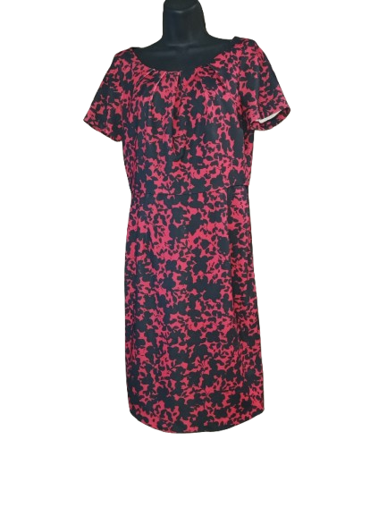Red & Black Short Sleeve J&K Dress - M