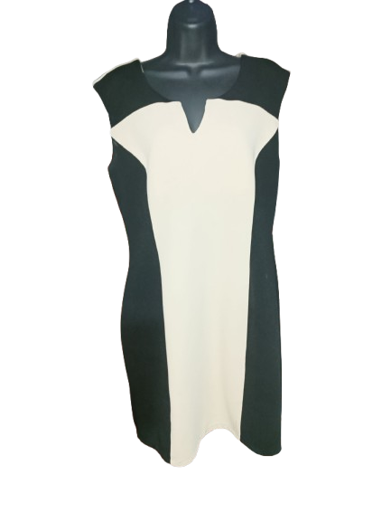 Beige & Black Sleeveless ILE New York Cocktail Dress - M (10)