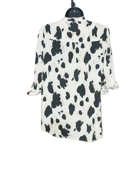 White, Black & Beige 3/4 Sleeve Dorothy Perkins Top - S (6)