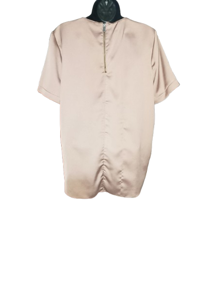 Light Brown Short Sleeve River Island Top - L (12)