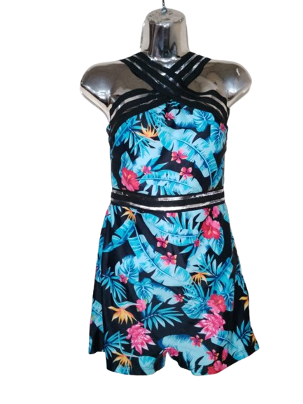 Multicoloured Floral Print Romper - M/L
