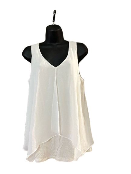 White V-Neck top-L