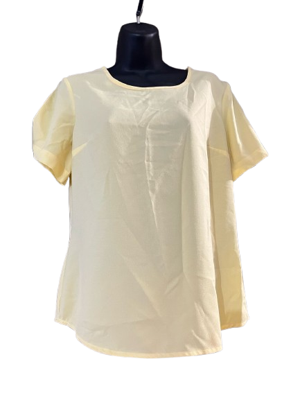 Yellow Round Neck Top- M{Runs Big}