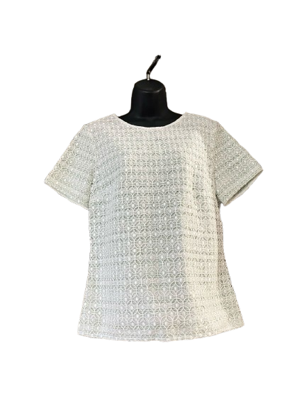 Mint Green & White Textured Top - L