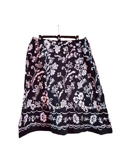 Black Accordion-Pleated Skirt-L