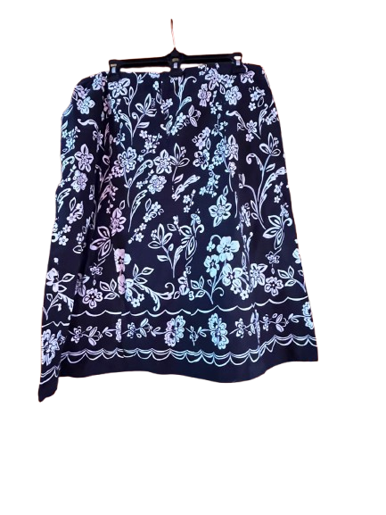 Black Accordion-Pleated Skirt-L