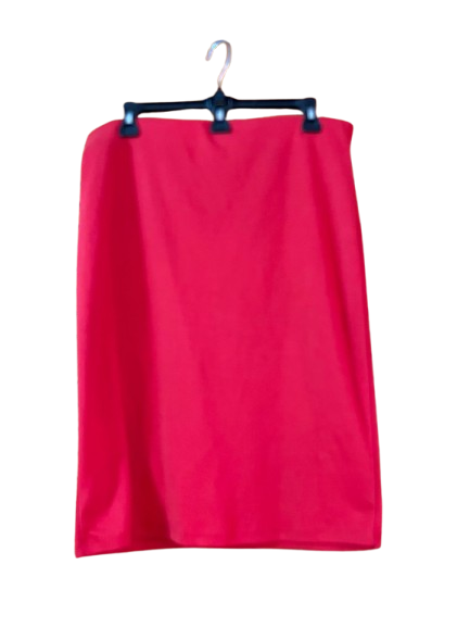Red Knee Length Skirt-L