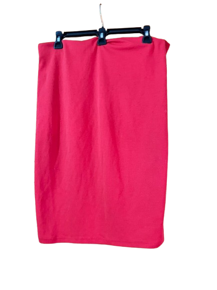 Red Knee Length Skirt-L
