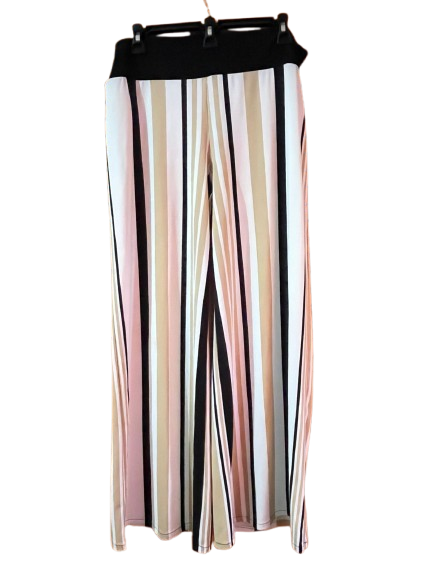 Black, Brown, White Stripe Pants-L