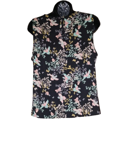 Multicolored Sleeveless Abstract Print Top - L