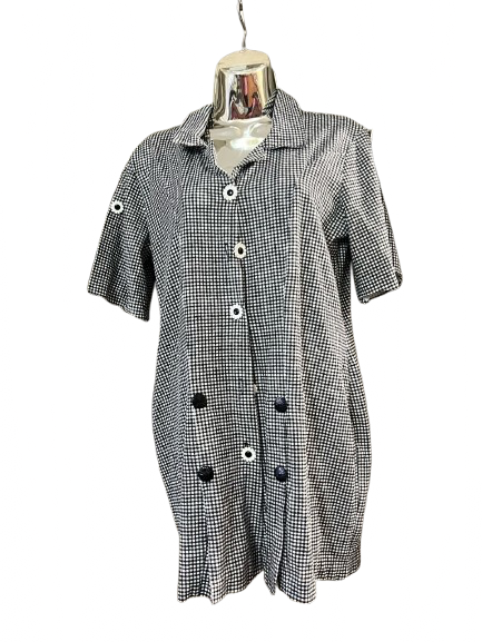 Black and White Plaid Dress - M