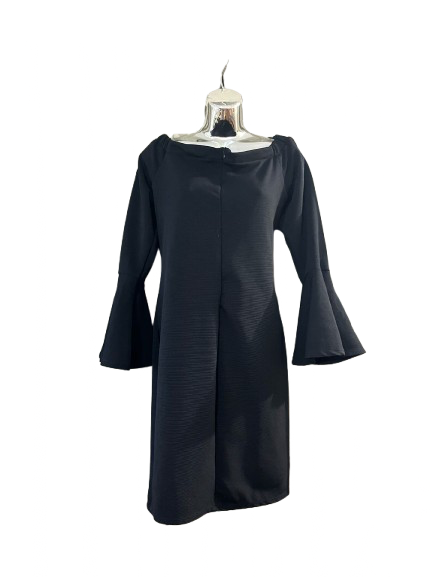 Black Flared Long Sleeve Dress - XL