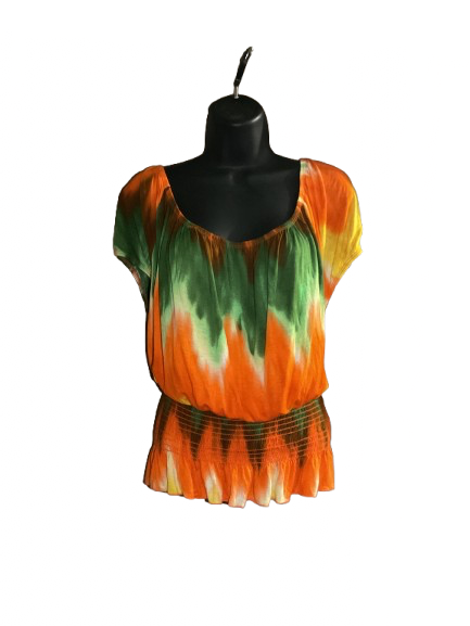 Multicolored Tie Dye Off the Shoulder Top - 3XL