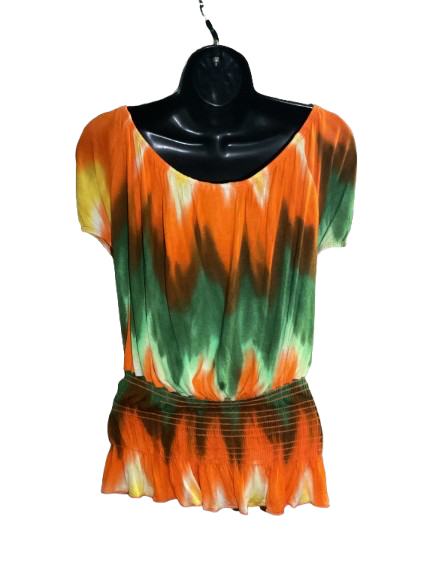 Multicolored Tie Dye Off the Shoulder Top - 3XL