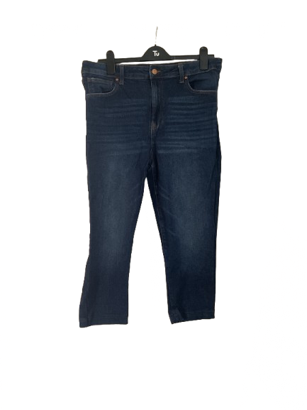 Blue Dark Wash No Boundaries Three Quarter Jeans - L(15)