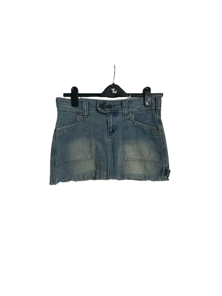 Blue Light Wash Drydock Mini Denim Skirt - S
