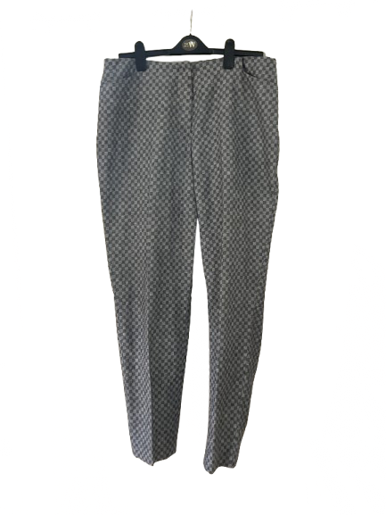 Gray & White Checkered Pants - L